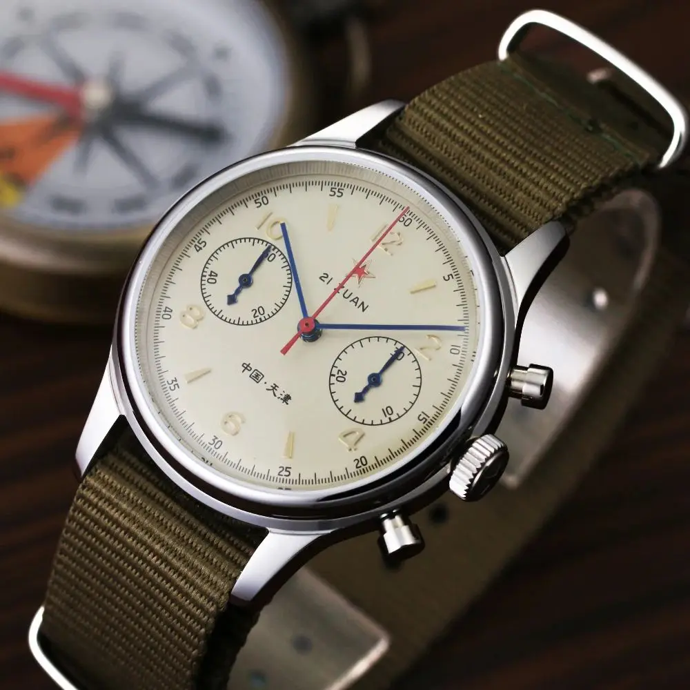 Original 1963 China Aviation Mechanical Chronograph Original St1901 Movement Watches For Men Sapphire Waterproof Vintage 1963