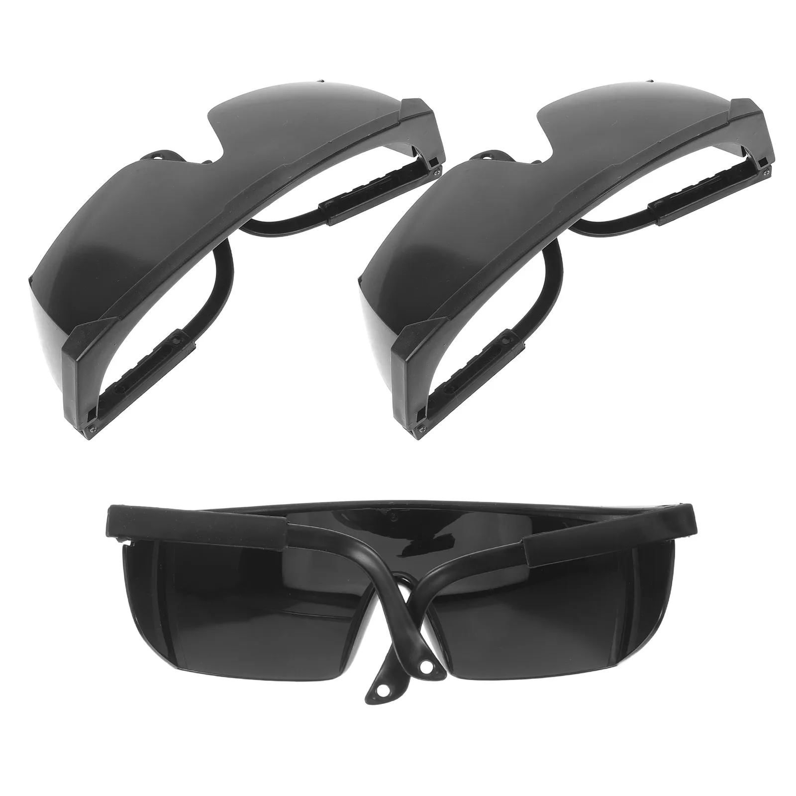 3Pcs Welding Safety Protective Glasses Extendable Adjustable Temples Impact Resistant Dustproof Safety Glasses for Workshop