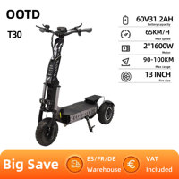 OOTD T30 Electric Scooter 3200W Motor 60V 31.2Ah 55km/h Max Speed 13 Inch Off-Road Tyres 200kg Weight Capacity