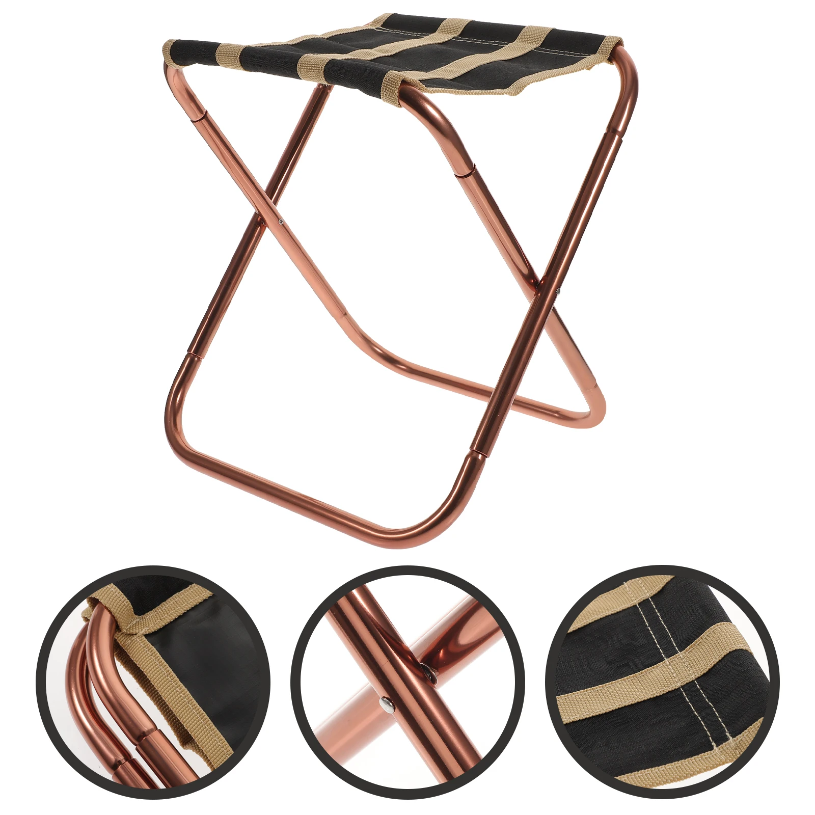 

Portable Camping Stool 600D Oxford Aluminum Alloy Foldable Chair Small Seat for Travel Hiking Fishing Beach Durability