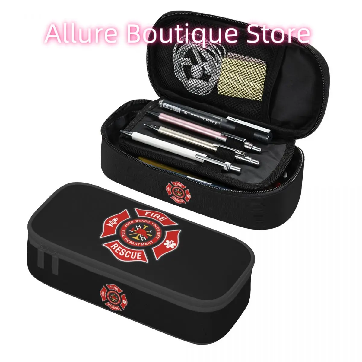 

Fire Rescue Firefighter Pencil Cases for Boys Gilrs Large Capacity Pen Box Bag School Accessories