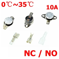 Interruptor de termostato 0C, 5C, 10C, 15C, 20C, 30C, 35C, DegC, 10A, NC, normalmente cerrado, NO hay Sensor térmico abierto Normal, interruptores de temperatura KSD301