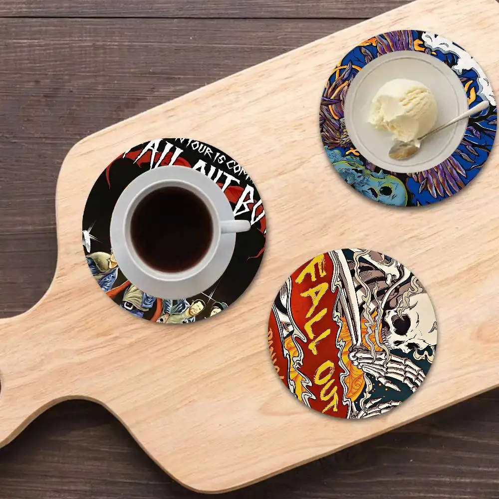 F-All O-Out B-Boy American rock band Wooden Coaster Heat-Resistant Drink Mats with Non-Slip Base, Perfect Gift Idea