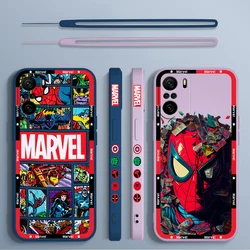 Póster de Los Vengadores de Marvel para Xiaomi Redmi Note 13, 12, 12Pro, 11, 11S, 11T, 10S, 10 Pro Plus, 5G, funda de teléfono con cuerda líquida a la izquierda