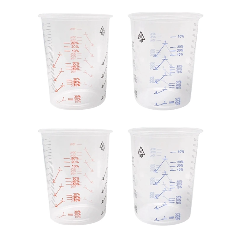 50 Plastic Paint Mixing Cups 600Ml Mixing Container For Precise Mixing Of Paint And Liquid (Random Color)