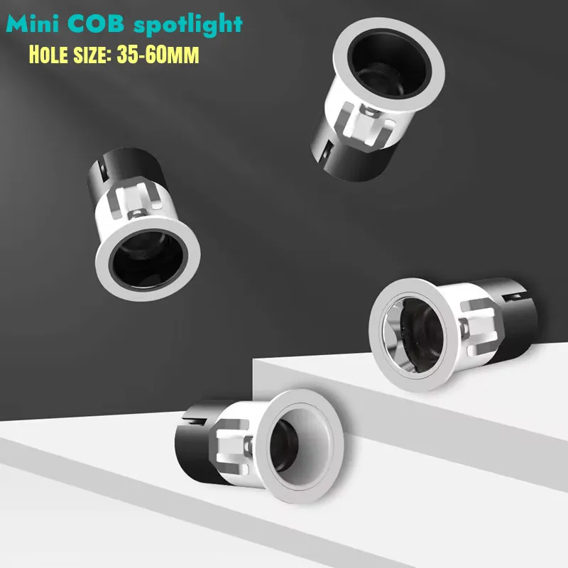 

Mini LED small spotlight hole 35-60mm, living room shopping mall ceiling spot downlight 3W5W7W9W12W 11V/220V lighting fixtures