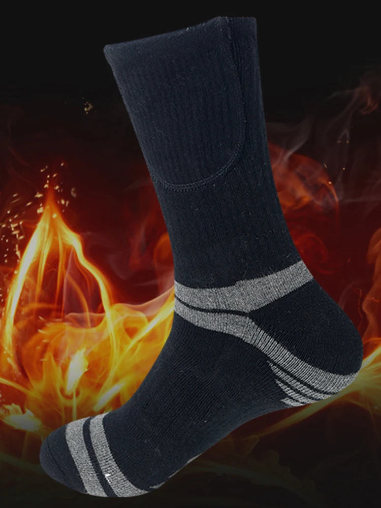 Calcetines con aislamiento térmico unisex, calcetines térmicos recargables lavables, acogedores y gruesos para deportes al aire libre, esquí