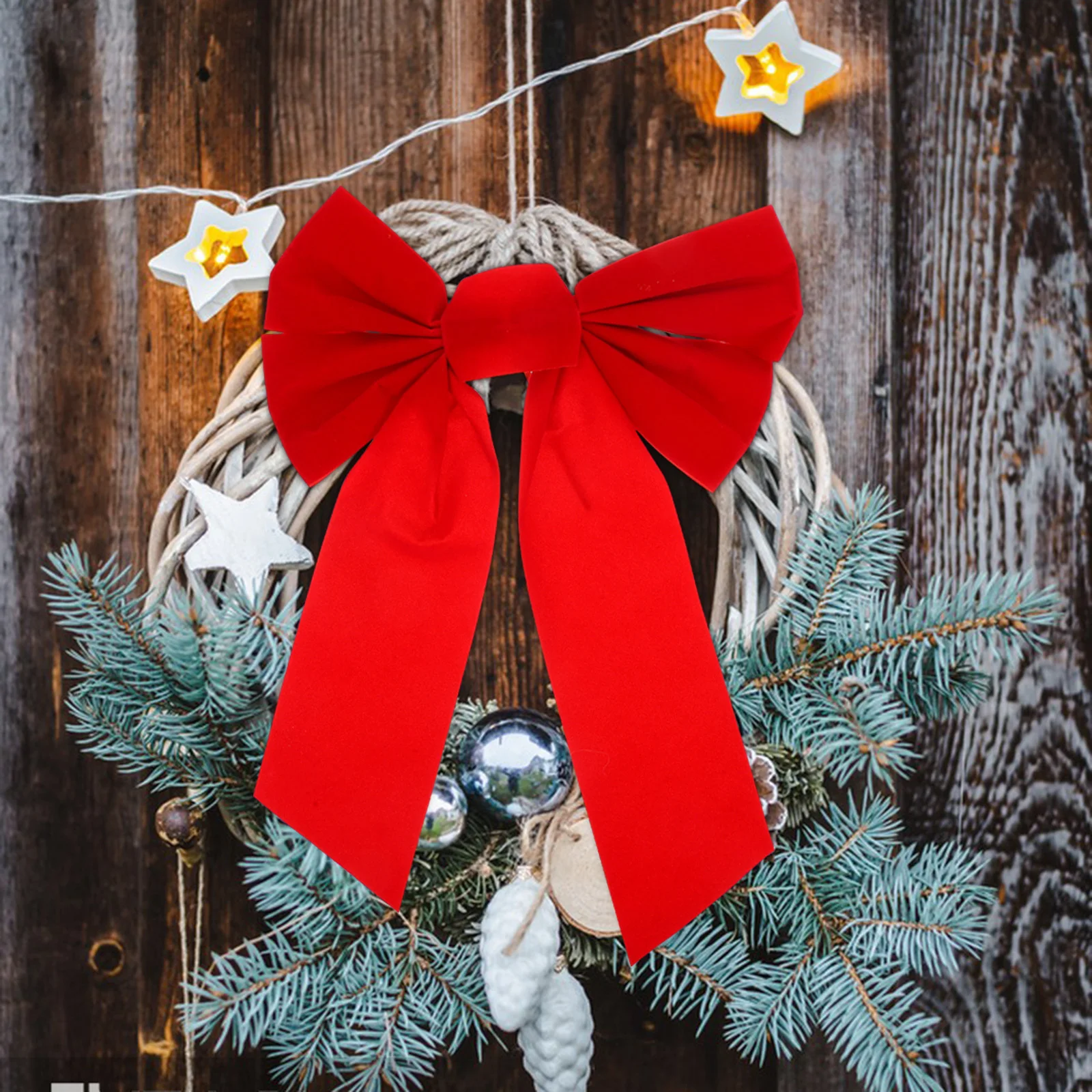 

10Pcs Large Red Christmas Bowknot Decorations Butterfly Ornament for Tree Topper Wreaths Railings Holiday Party Xmas Decor