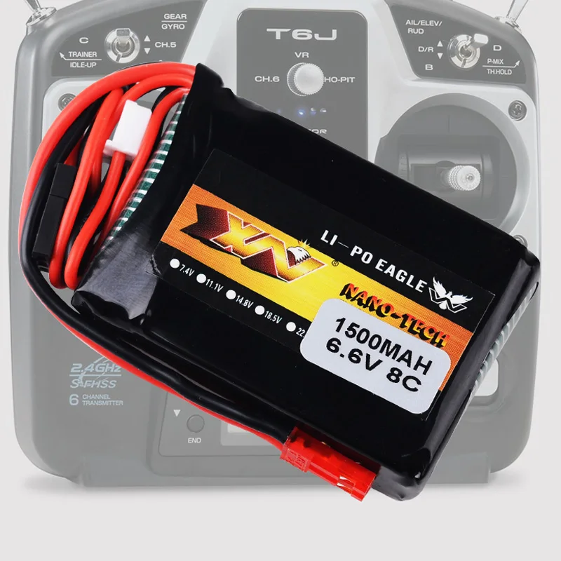 1 / 2pcs 2S 6.6v 1500MAH 8C Lipo Battery For FUTABA 18SZ/14SG/10J/T8J/T6J/7PX/4PX/4PV/4PLS/4PK/3 PV Transmitter