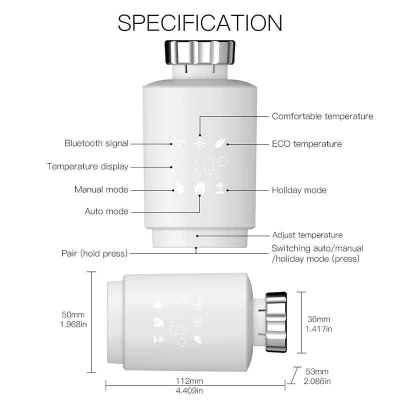 Zigbee Graffiti Heating Temperature Valve App Voice Remote Control Temperature Control Energy Saving Smart Switch