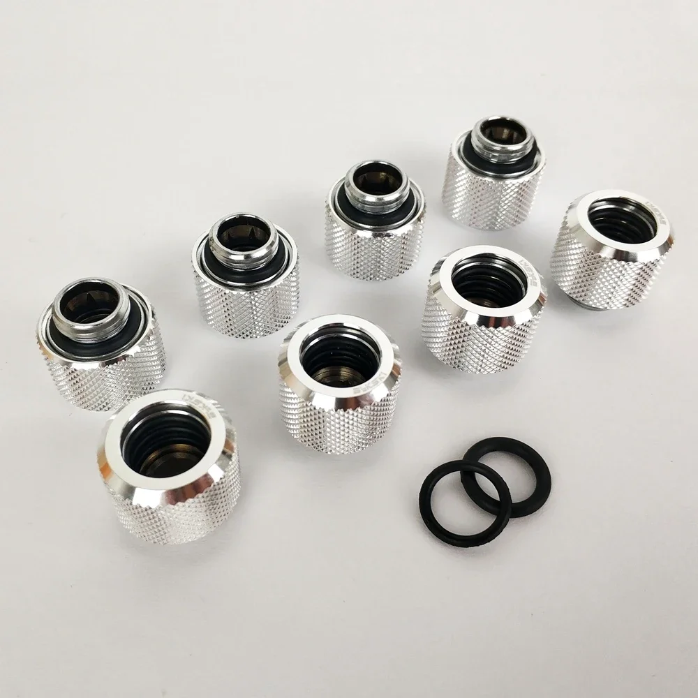 8pcs/lot Hard Tube Fitting OD12mm Hand Compression Fitting G1/4' 4 Layer Seal Ring Use for PMMA/PETG Rigidity Tube L12 Fitting