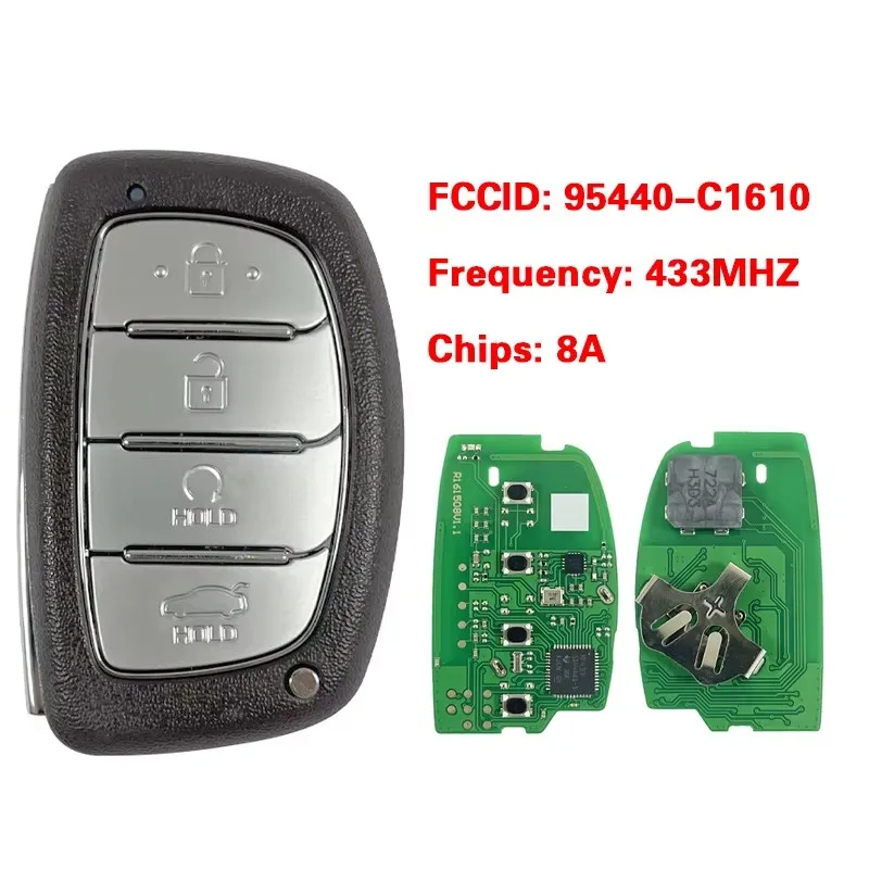 KEYECU Replacement Smart Proximity Remote Key 433MHZ 8A Chip 4Buttons FOB 95440-C1610 for Hyundai Sonata 2018 2019