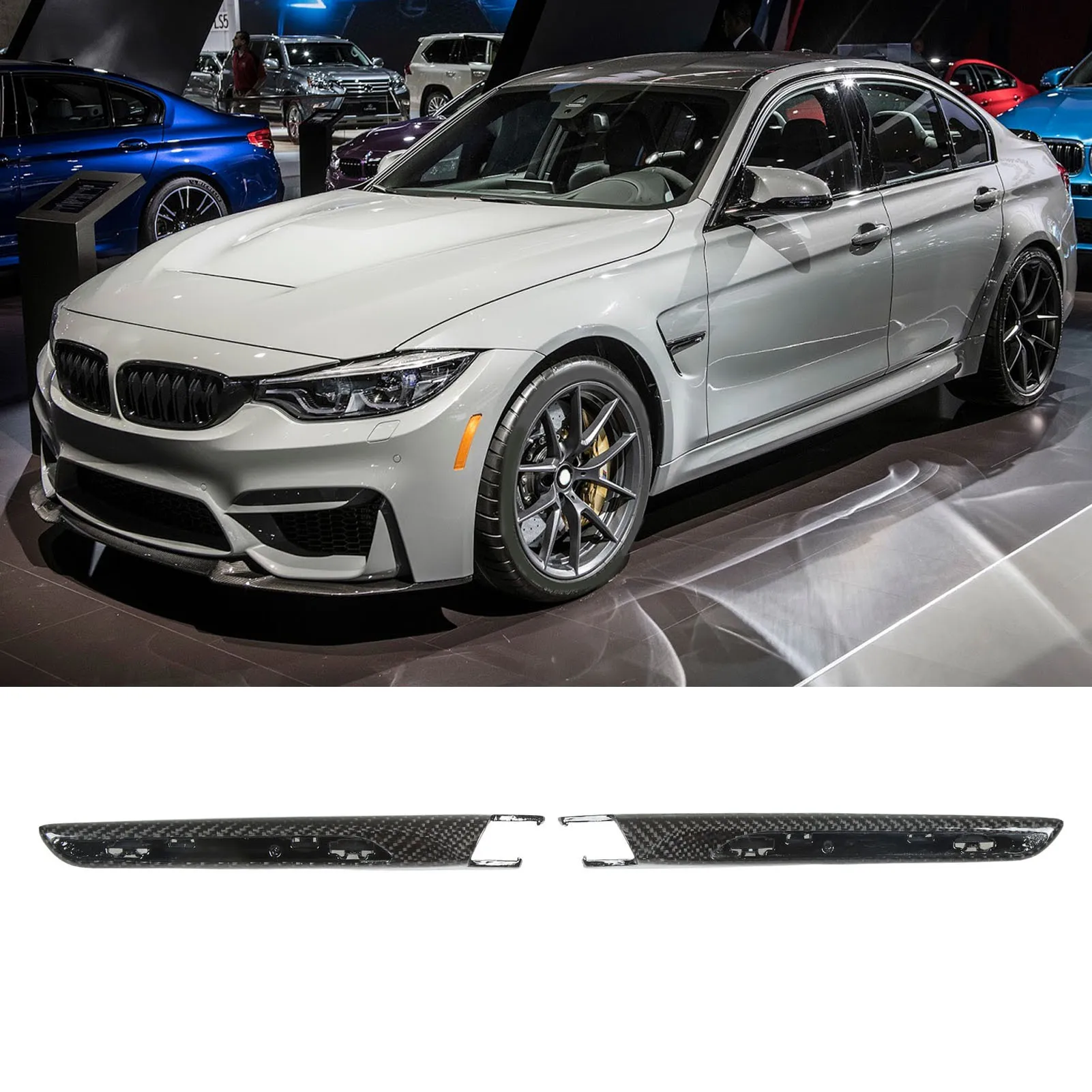 Embellecedor de ventilación lateral de coche, reemplazo de fibra de carbono, anti-uv, resistente a los arañazos, para BMW M3, F80, M4, F82, 2014-2020, 1 par