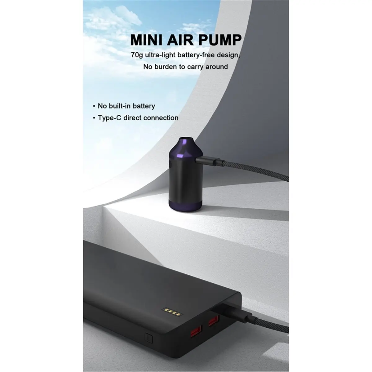 T22C Portable Mini Electric Air Pump for Inflating Deflating Vacuum Storage Bags for Inflatable Mattresses, Swimming Rings