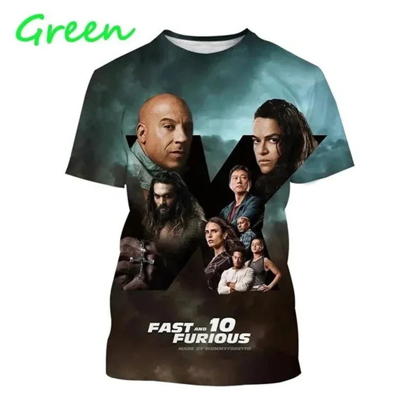 Summer New Movie The Fast and Furious 3D Printing T-shirt Personality Unisex Super Cool Street Style Casual Short Sleeve Tshirt