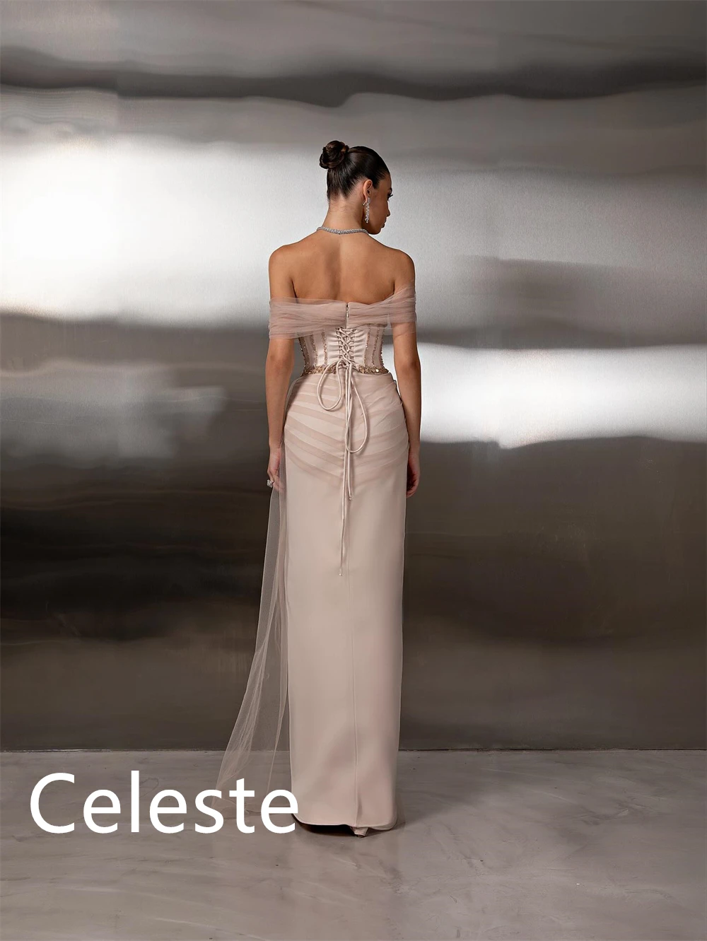 Maßgeschneiderte Temperament-Tüll-Abendkleider, modische schulterfreie Abiballkleider, hochwertige Kleider für besondere Anlässe