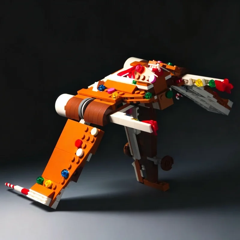 New 378Pcs Popular Space Technology Series Moc Gingerbread Spaceship Model Building Blocks Diy Creative Ideas Toy Christmas Gift