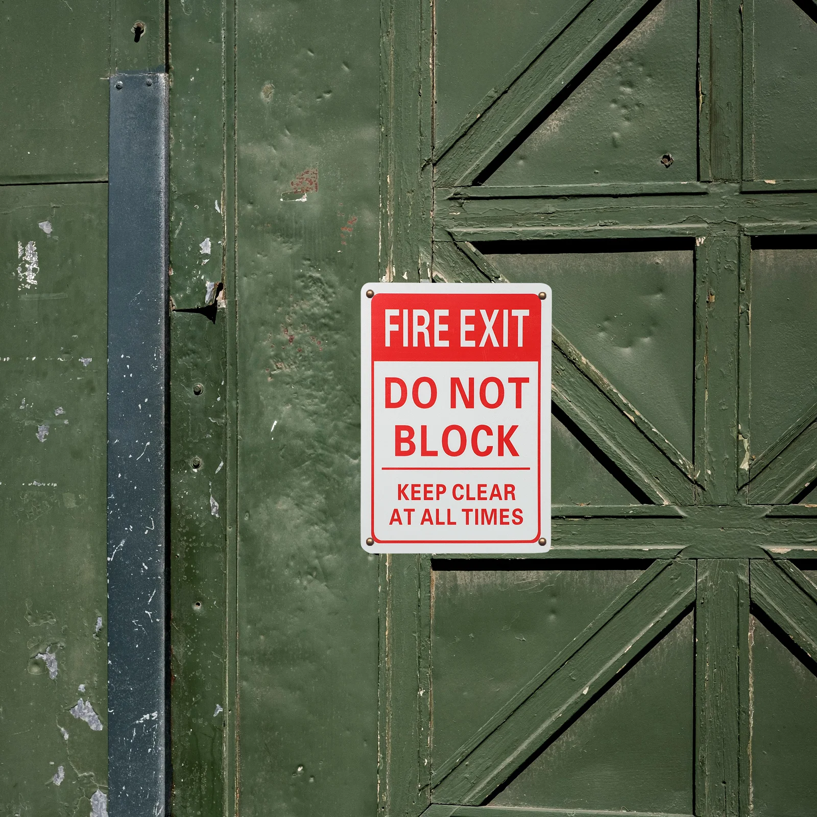 

Fire Exit Sign Metal Safety Indicator Durable Aluminum Alloy Do Not Block Door Mall Supermarket School Office Factory Public