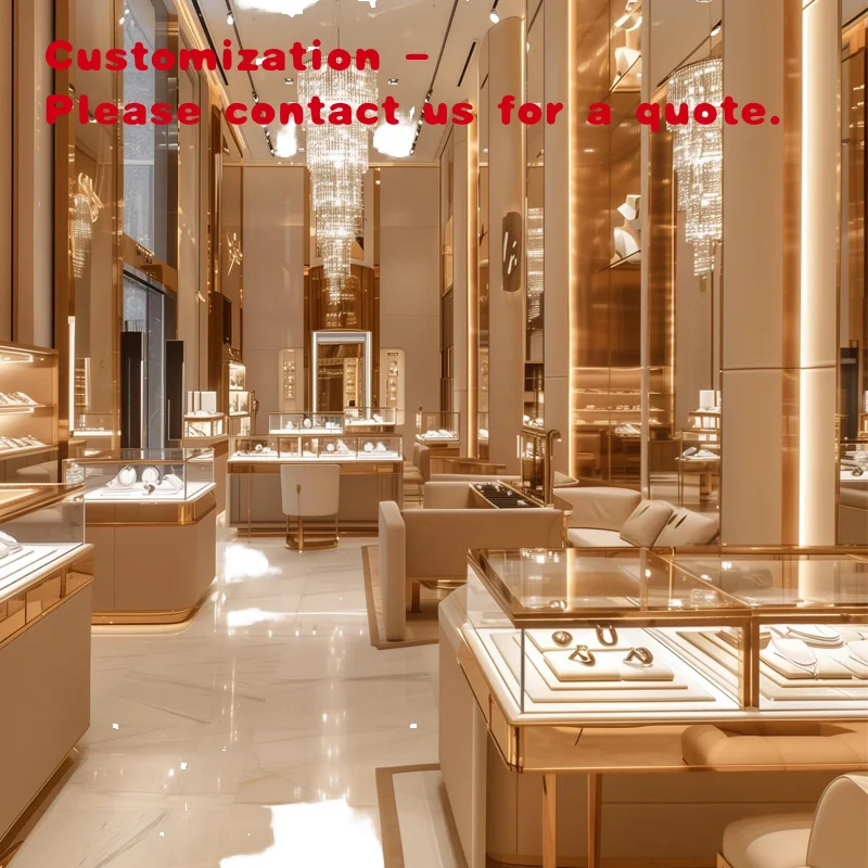 

custom.2026 Modern LED Lighting Jewellery Counter Top Display Metal Wall Flat Glass Cabinet Jewelry Store Display Showcase