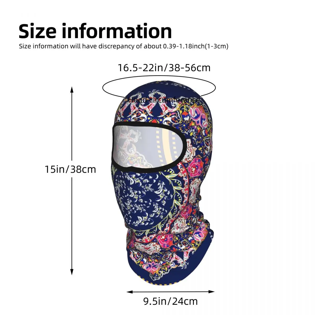 Colorful Floral Balaclava Full Face Mask Breathable Motorcycle Winter Warm Full Cover Caps Neck Windproof Dustproof Cycling Caps