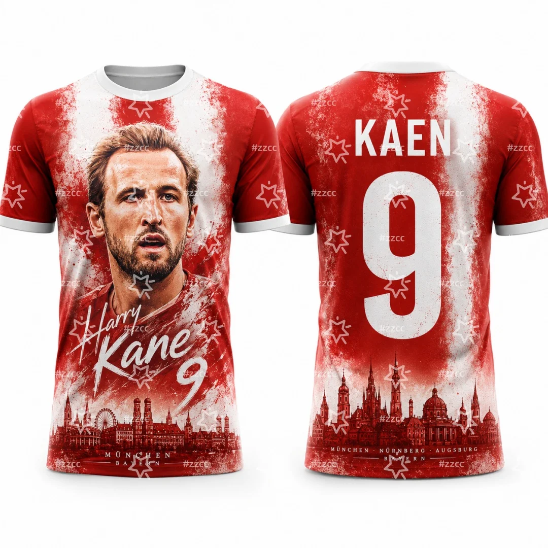 2026 Harry Kane Fan Commemorative Football Jersey Summer Sports Quick-Dry Men's T-Shirt Children's Clothing Tee Y2k Woman ﻿