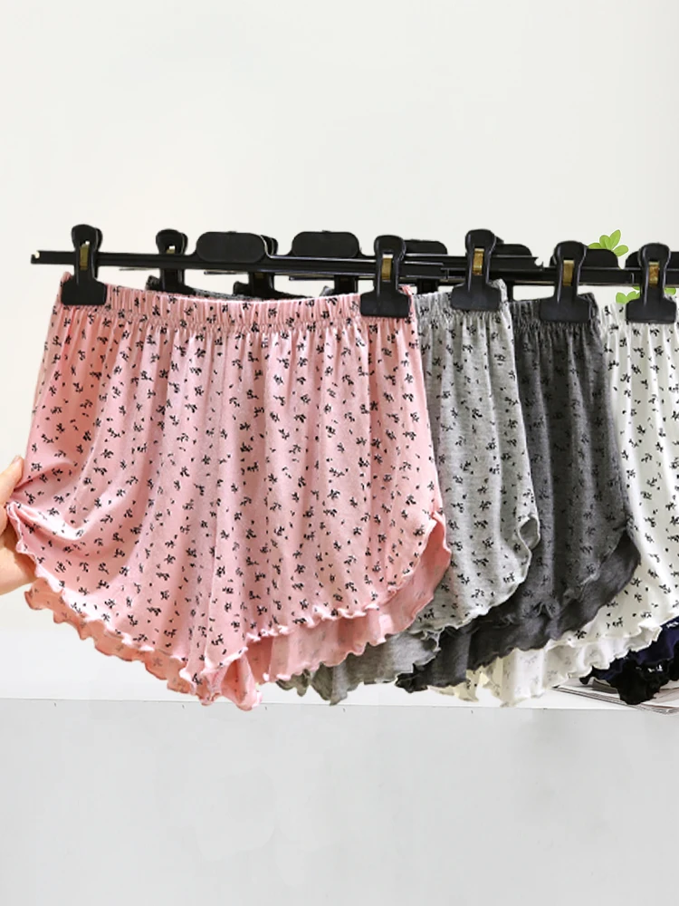 

Floral Print Modal Shorts Women's Summer Thin Sleepwear Large Size Casual Pants Outdoor Wear Home Big Underwear