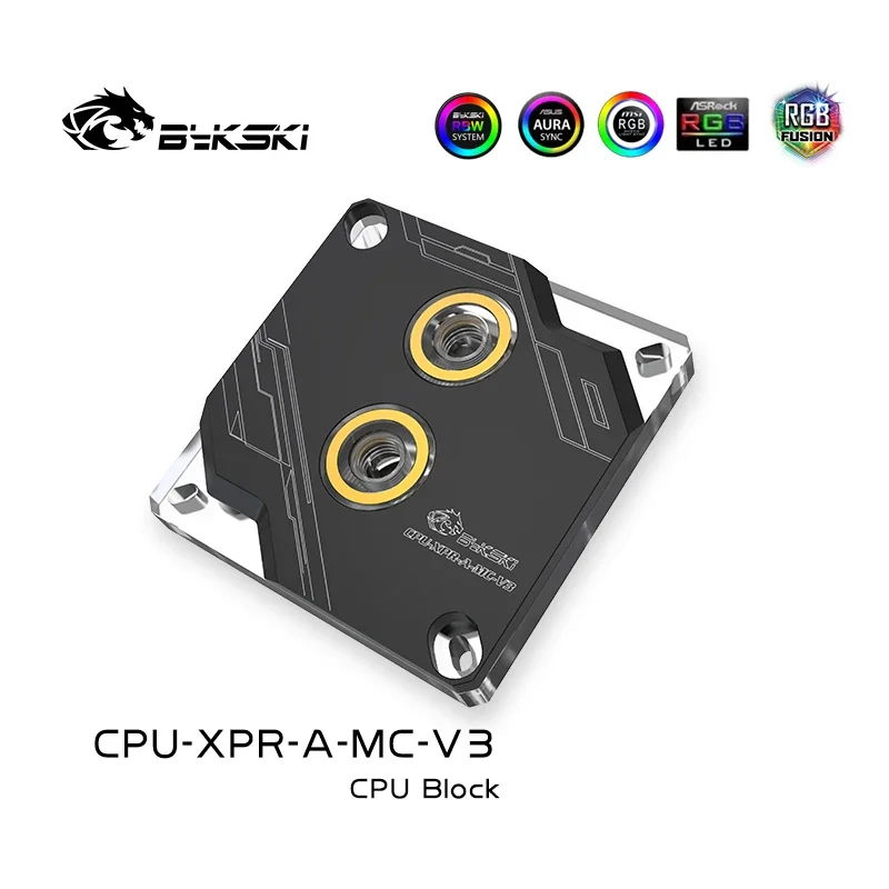 Bykski CPU Water Block dla Intel LGA 1700 1200 1150 1151 1155 2011 2066, Tech. Stylowa chłodnica procesora 12V/5V SYNC, CPU-XPR-A-MC-V3