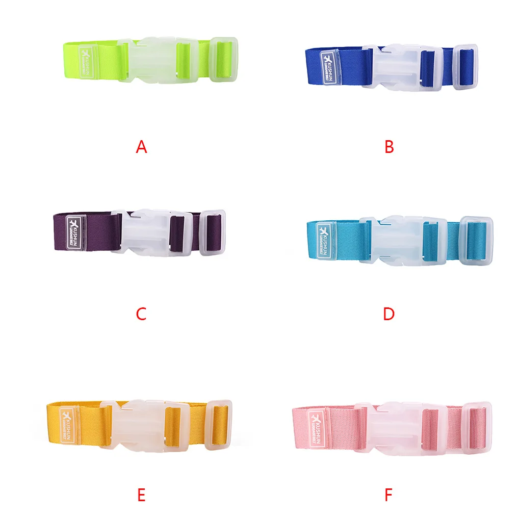 Adjustable Luggage Strap Anti-lost Clip Bag Fixing Travel Nylon Belt Suitcase Bag Hanging Buckle Strap Orange Yellow