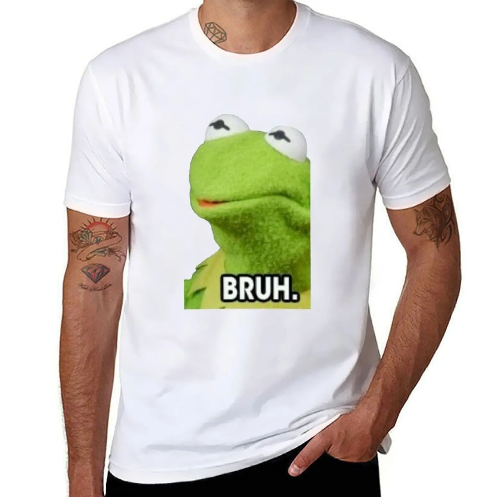 

Bruh Kermit T-Shirt man t shirts cotton man tshirt T-Shirt