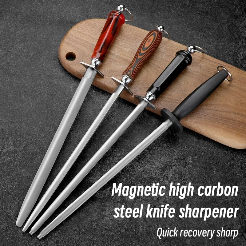 12 Inch Sharpening Rod Butcher Knife Sharpener Professional Kitchen Knife Quick Sharpening Steel Tool for Home Use