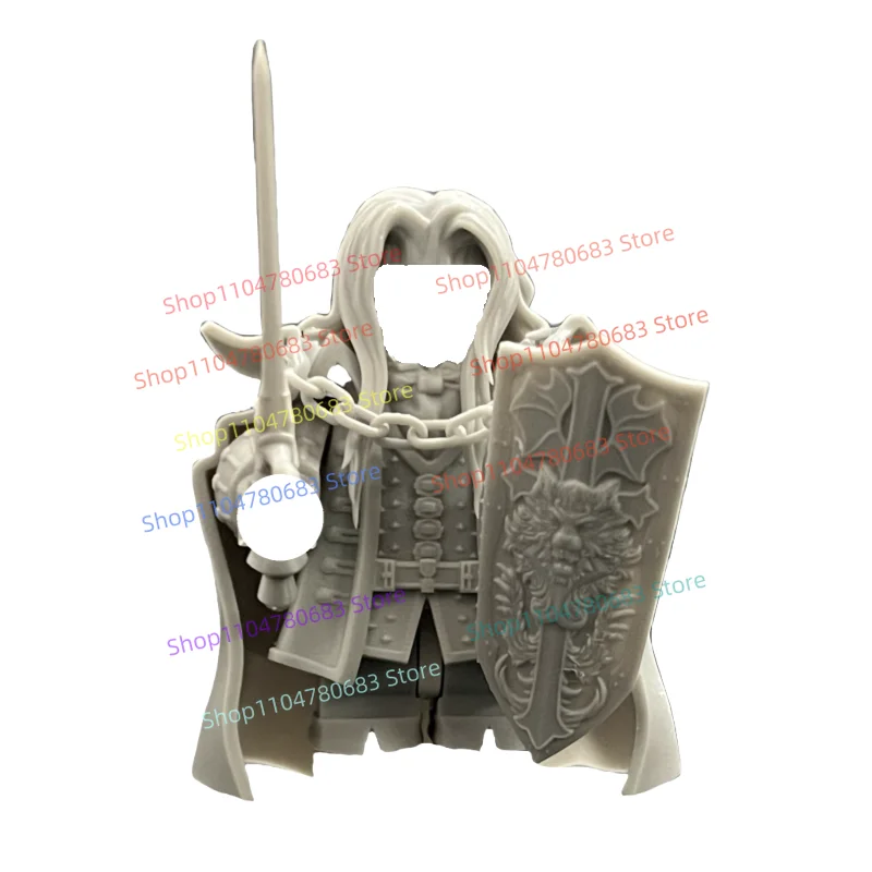 

Строительные блоки MOC, белый рыцарь, мини-фигурка, сборная модель, дисплей, аниме, мультяшные аксессуары, Коллекционная игрушка в подарок