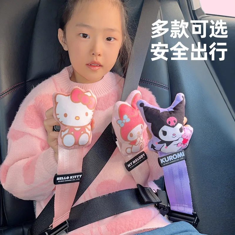 

Sanriou Car Child Seat Belt Adjustment Fixer Elastic Adjustment Cartoon My Melody Hello Kitty Kuromi Car Accessories Festival