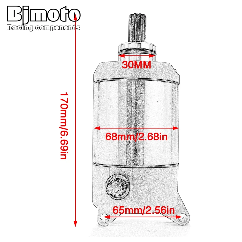 Starter Motor For Yamaha XP500 T-MAX 500 XV400 XV500 Virago XVS650 Drag Star XVS650 V-Star Custom XVS650A VStar Classic