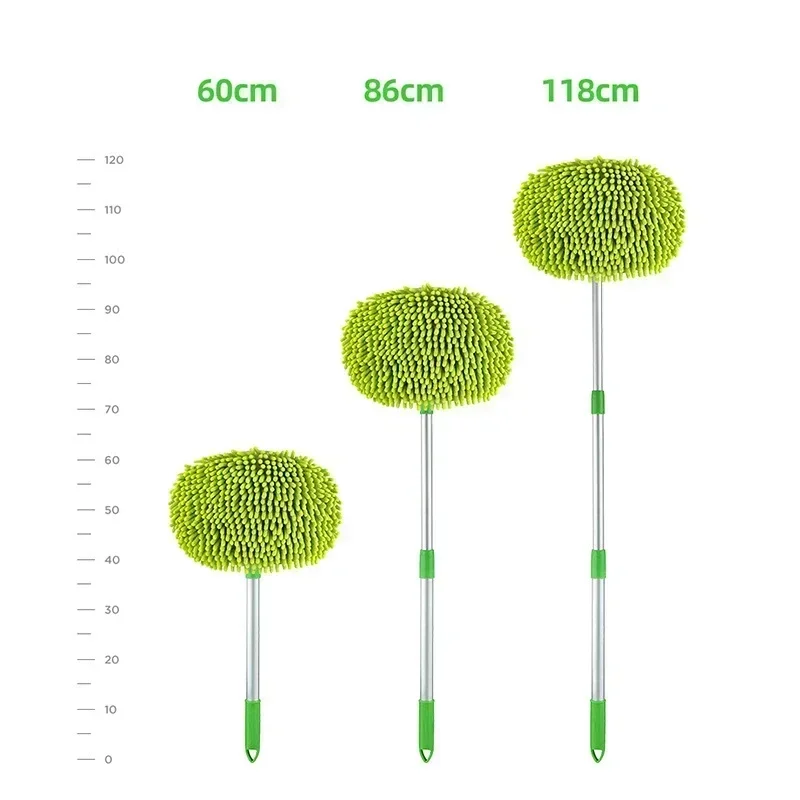 Upgrade Three Section Telescopic Car Washing Mop Super Absorbent Car Detailing Cleaning  Mop Window Wash Tool Dust Wax Mop Soft