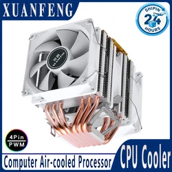 XUANFENG Computer air Cooling Dual Tower 6 Heat Pipe Cooler CPU Fan Compatible LGA2011 x99 E5 2066 115x 1200 1700 i5 i7 AM4 AM5