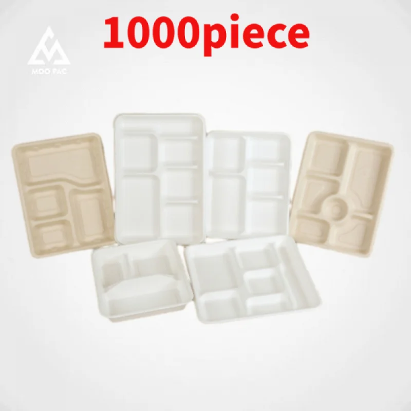 

10 00piece.Custom.Eco Friendly Sugarcane Bagasse Food Container Disposable Take Out Clamshell Boxes Food Catering Plates Trays B