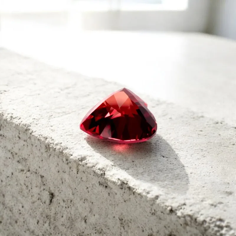 Heart Cut Lab Grown Sapphire Sunset Red Color for Charms DIY Advanced Jewelry Rings Making Materials with Certificate Wholesale 3