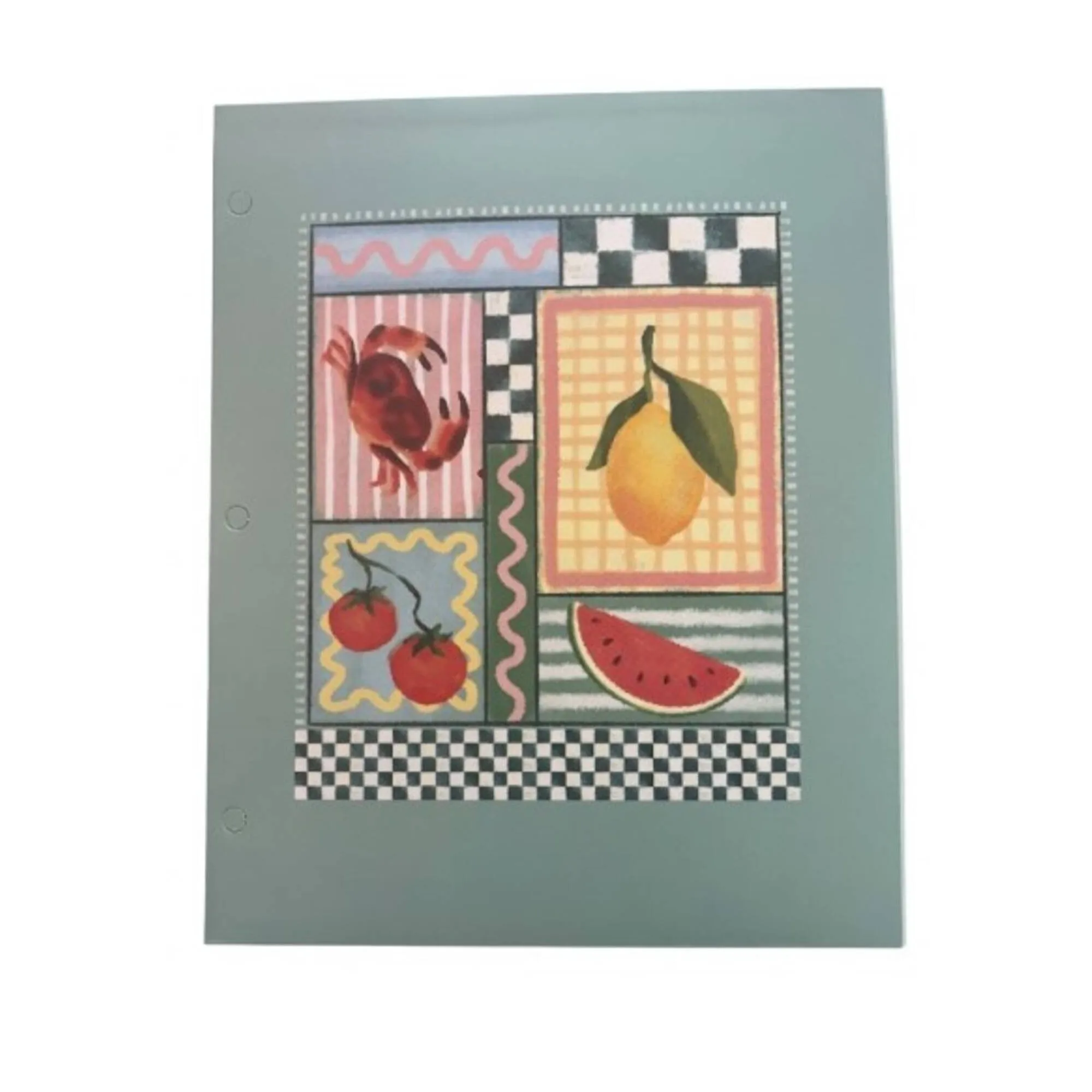 Sweet Tea 2 Pocket Paper Folder Quad Icons Light Green