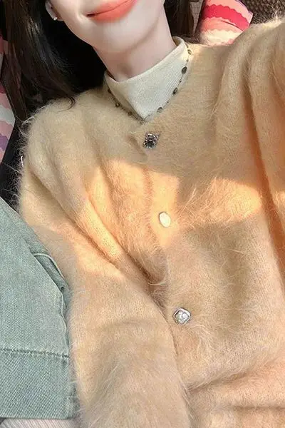 Sweater, Jumper, Cardigan Wanita Jepang Harajuku Merino Fair Isle Punk Santai Natal Liburan Meriah Musim Dingin Termal Manis