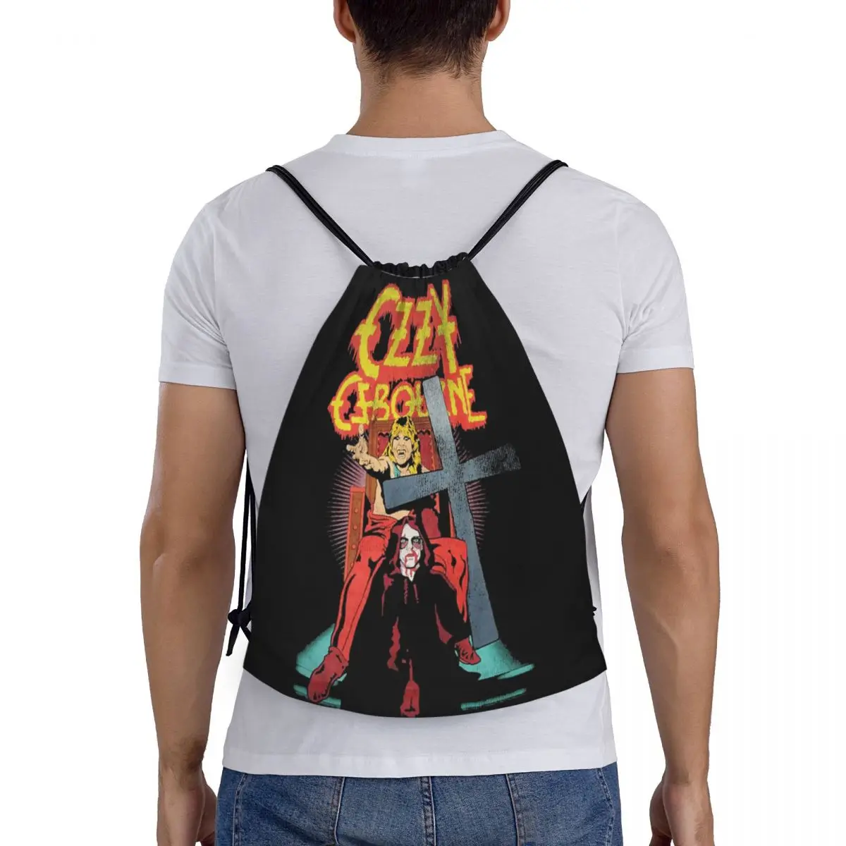 

Ozzy Osbourne Merch Prince Of Darkness Backpacks Casual Portable Drawstring Bags Sports Bag Book Bags For Man Woman Students