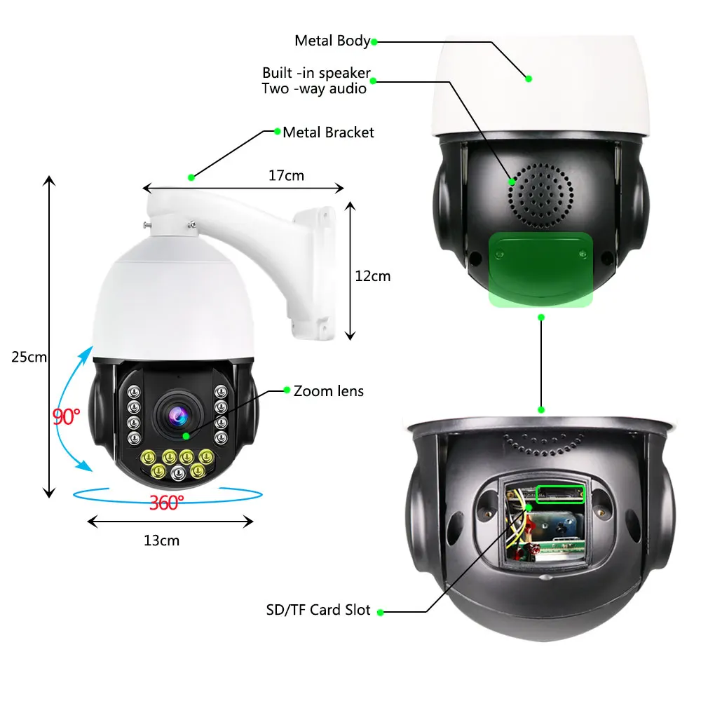 UHD 보안 IP 카메라, POE 5MP, 30X 자동 줌, 360 ° PTZ 돔, 양방향 오디오, AI 휴머노이드 추적, 컬러 야간 투시경, 4K, 8MP, Sony415