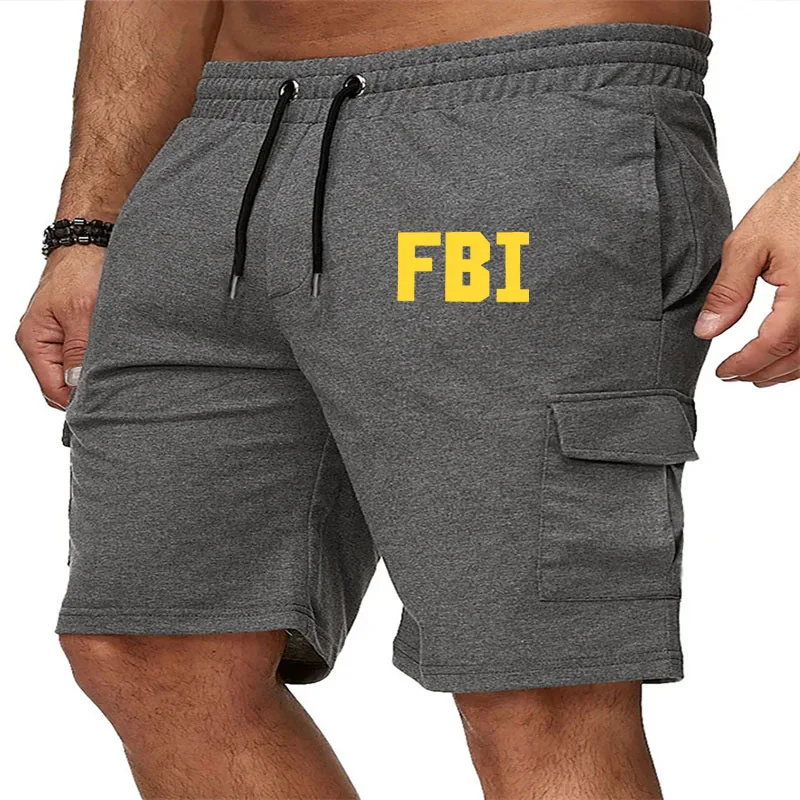 

FBI Summer Men's shorts High-quality cotton loose-fitting Men Cargo Shorts Lightweight Multi-Pocket Shorts Men's Outdoor shorts