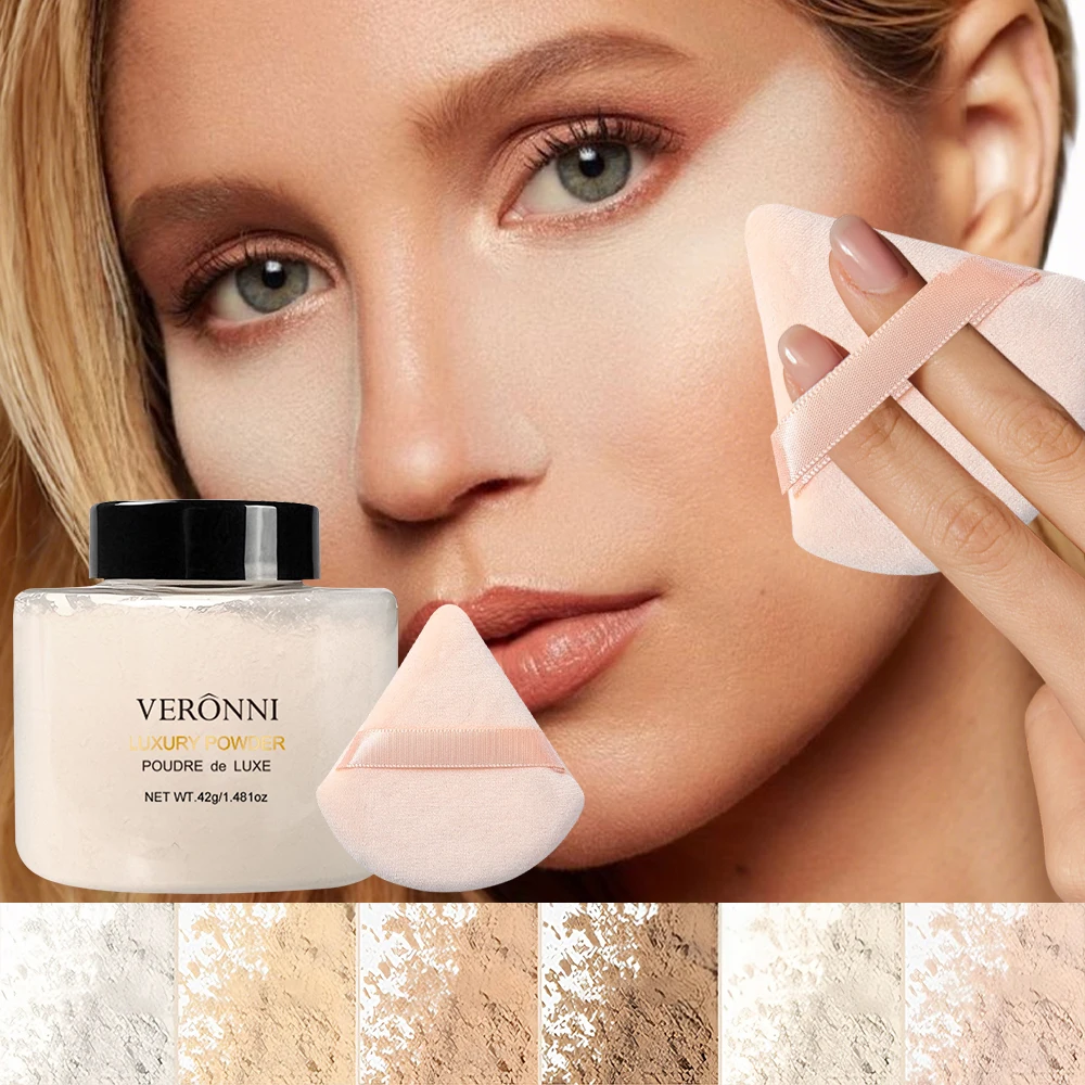 Banana Setting Powder Free Triangle Velvet Powder Puff Oil Control Matte Long Lasting Waterproof Pore Blurring Soft Focus Face