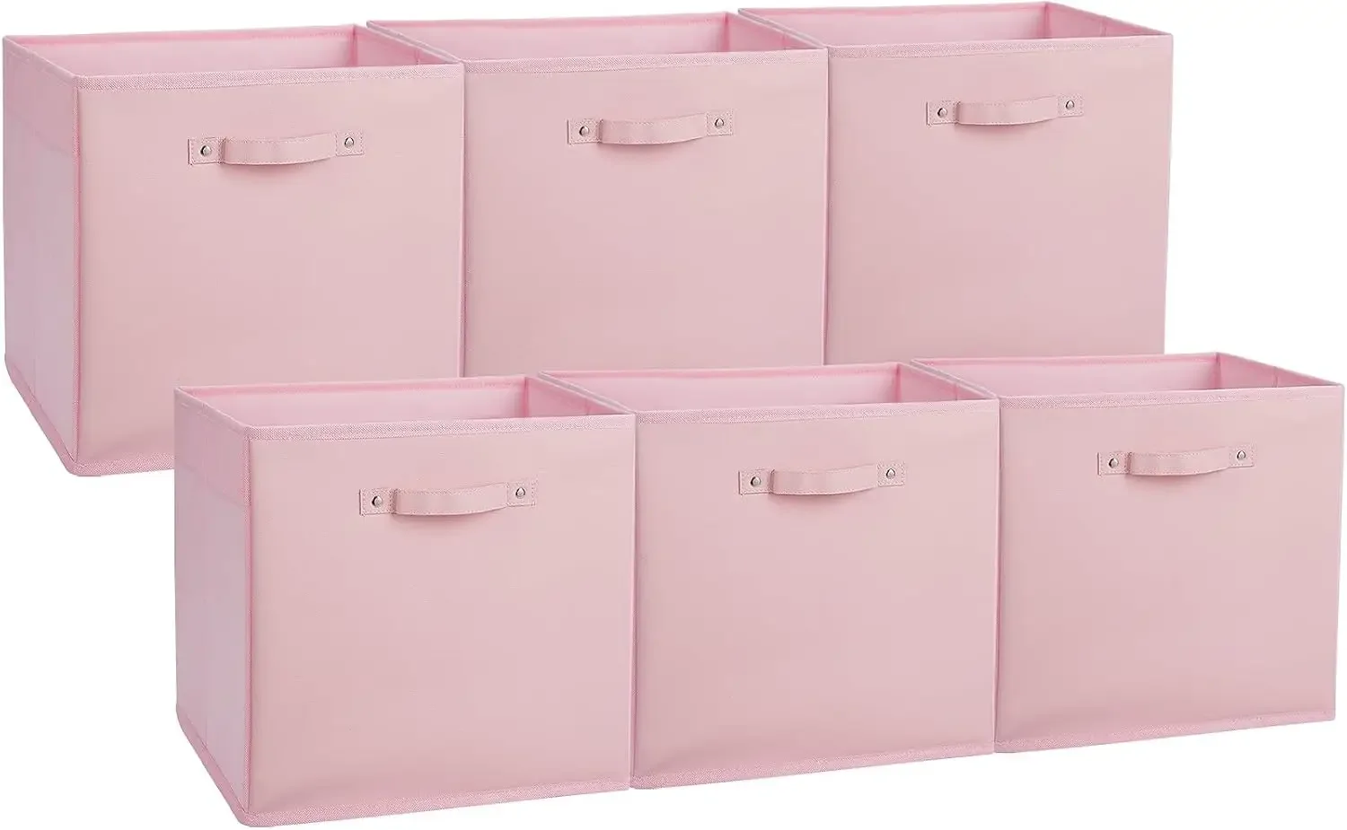 Garvee 6-Pack 13 Inch Storage Cubes Drawer for Closet Collapsible Clothes Underwear Kids Toys Books Storage Box with Faux Leathe