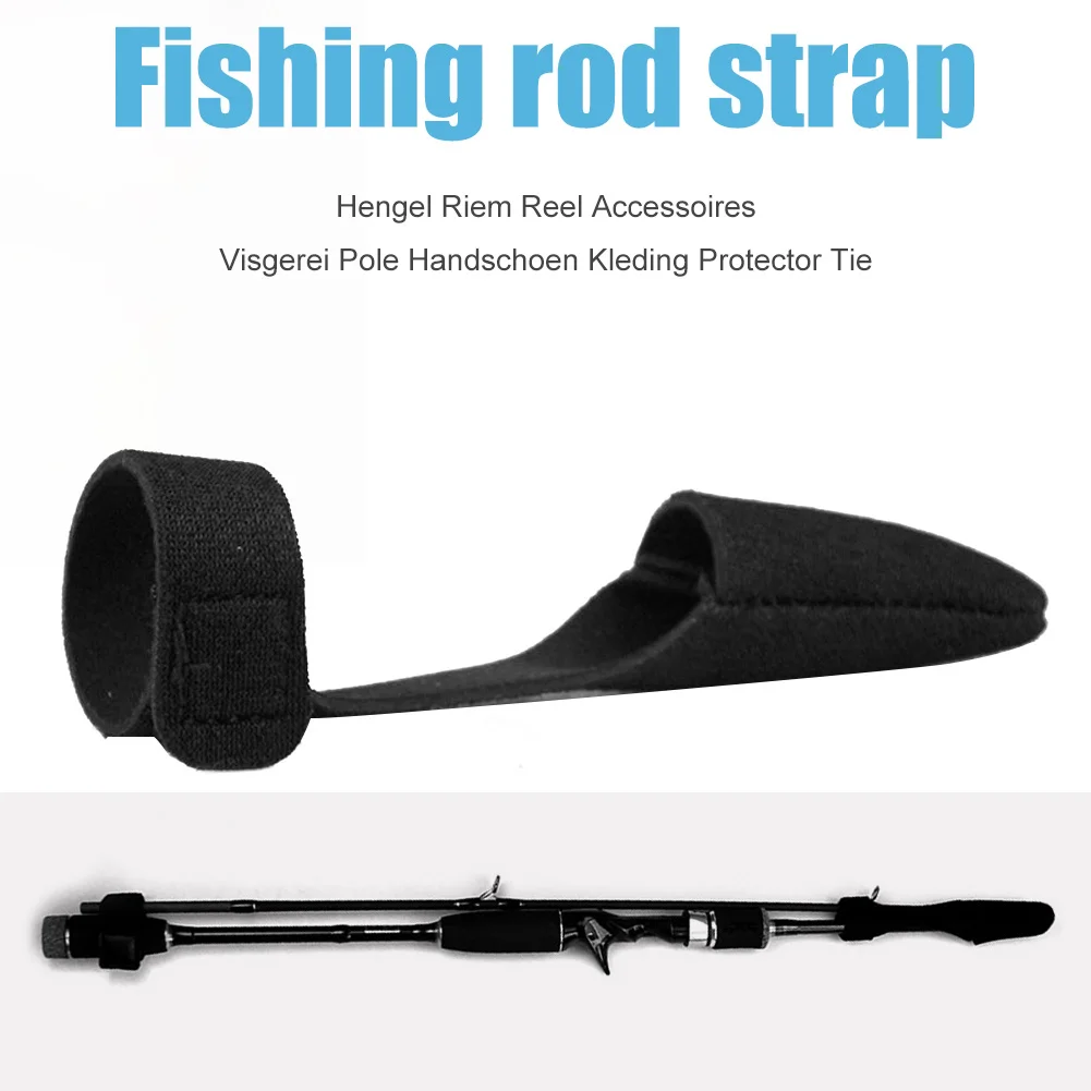 Fishing Rod Strap Elastic Fishing Pole Cap Belt Protective Covers Fish Tackle Hook Loop Cable Cord Ties Belt