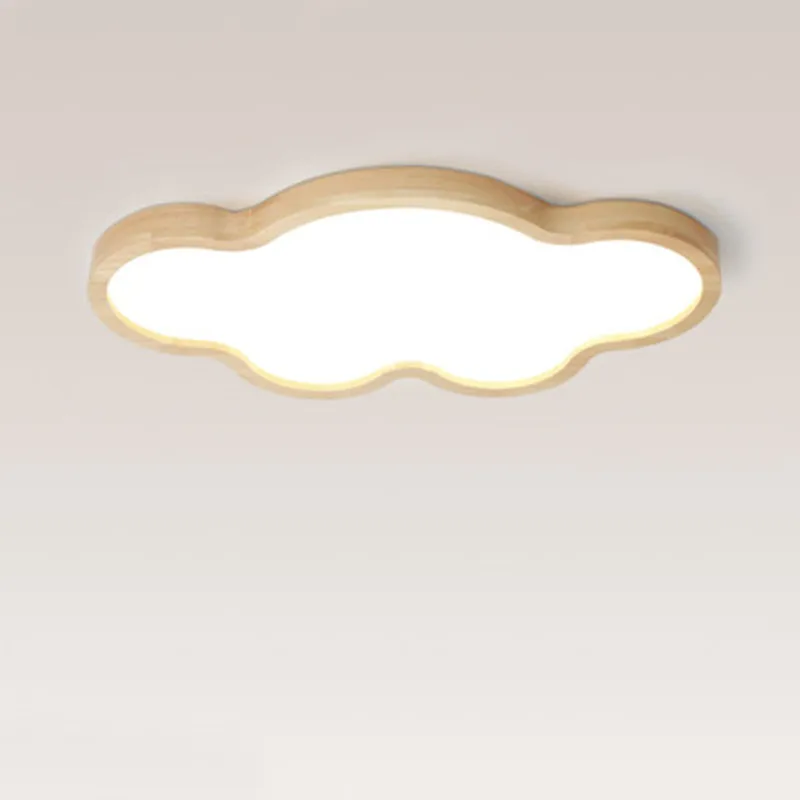 

Nordic Log Japanese Ceiling Light Children's Room Thin Cloud wood Ceiling Lamp