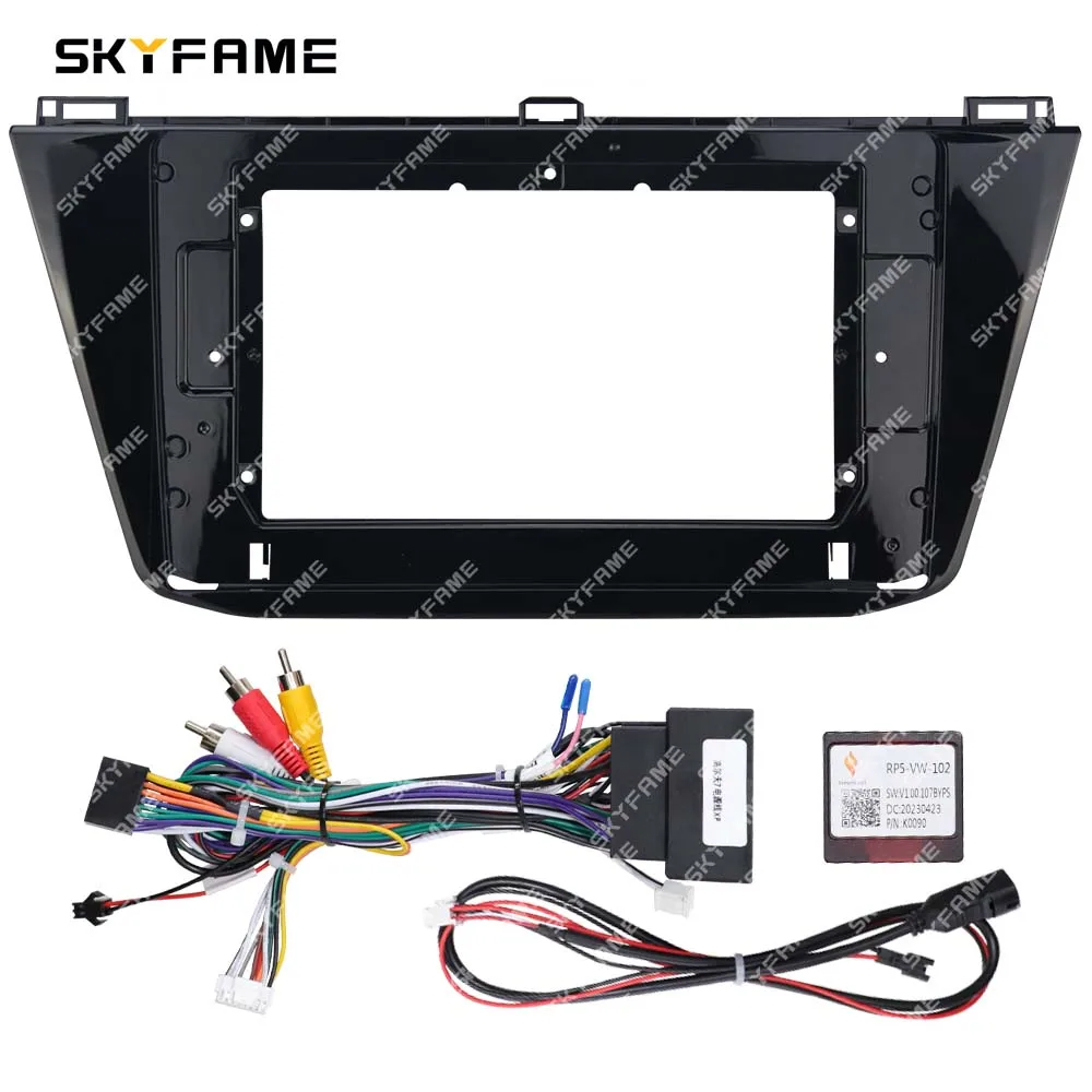 SKYFAME Car Frame Fascia Adapter Canbus Box Decoder Android Radio Dash Fitting Panel Kit For Volkswagen Tiguan