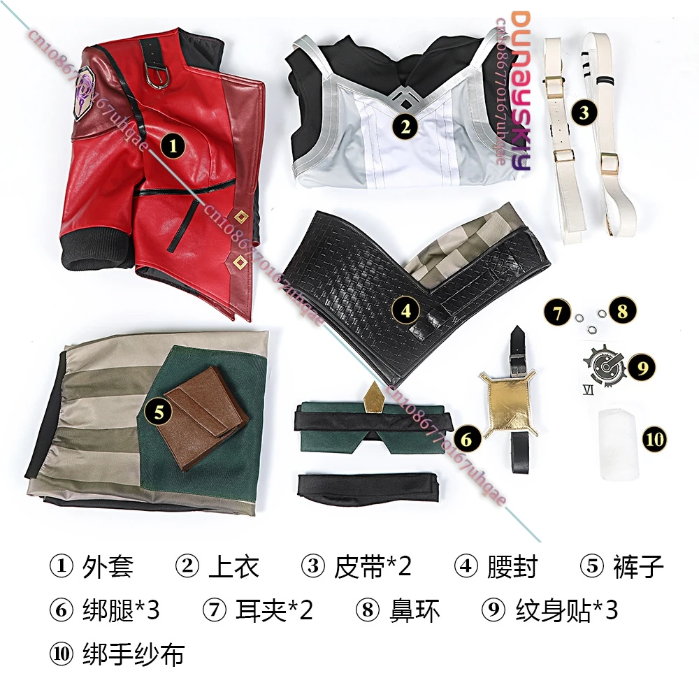 LOL Arcane Vi Cosplay Costume Game Arcane LOL Vi Role-Playing Subdue Red Short Leather Suit Wig Accessory Anime/Halloween Party8