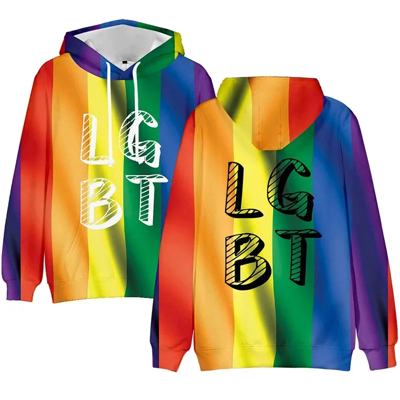 Lgbt-Pull à capuche arc-en-ciel à manches longues pour hommes, sweats à capuche décontractés, sweat à capuche PVD, pull homme, amour, impression 3D, 03