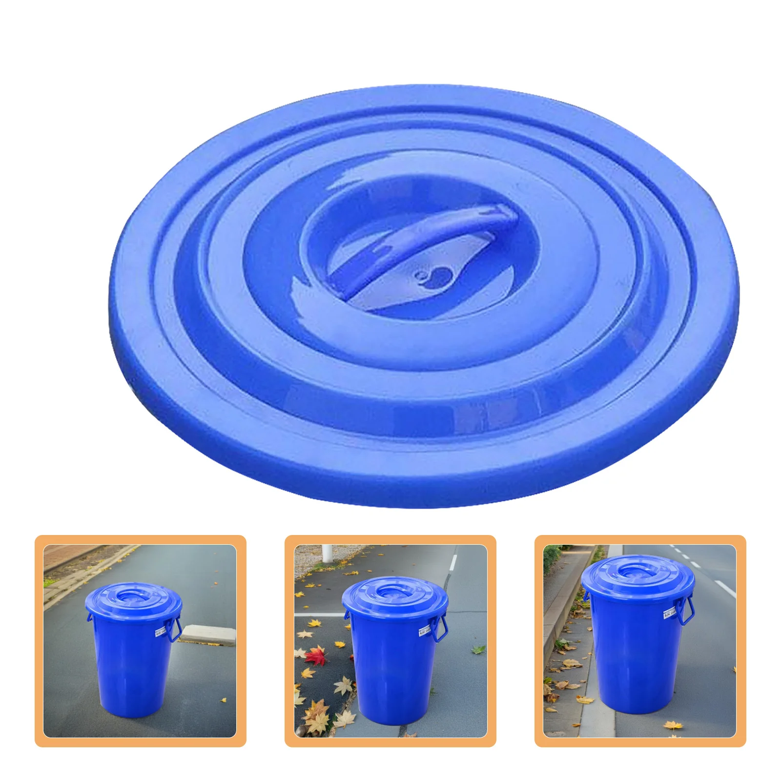 

Plastic Large Waste Bin Cover Replacement Sanitation Garbage Accessory Outdoor Heavy Duty Round Trash Box Lid For Public